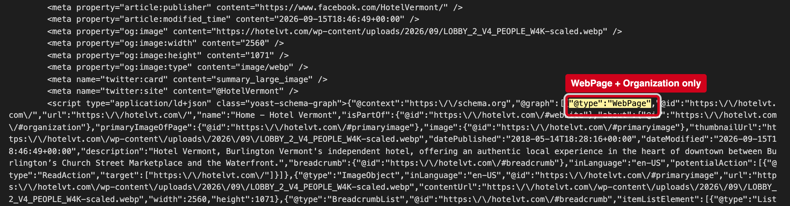 Screenshot: Machines are not told you are a hotel